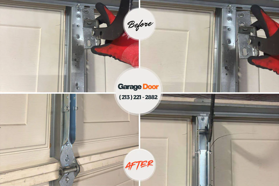 Before and after: garage door repair Gibsonia, PA